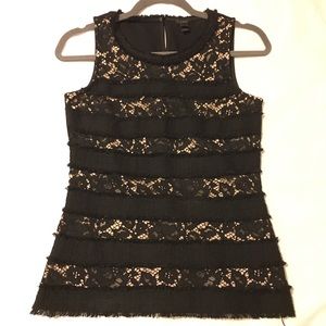 J.Crew Fringe Top in Tweed and Lace